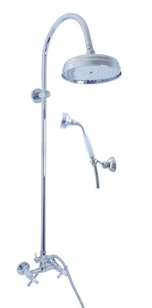 SLEZAK-RAV - Vodovodné batérie sprchová MORAVA RETRO s hlavovou a ručnou sprchou, Farba: chróm, Rozmer: 150 mm MK181.5 / 3