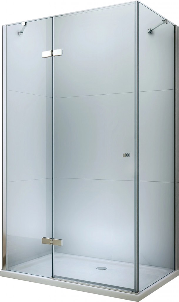 MEXEN/S - Roma sprchovací kút otvárací 110x100, sklo transparent, chróm + vanička 854-110-100-01-00-4010