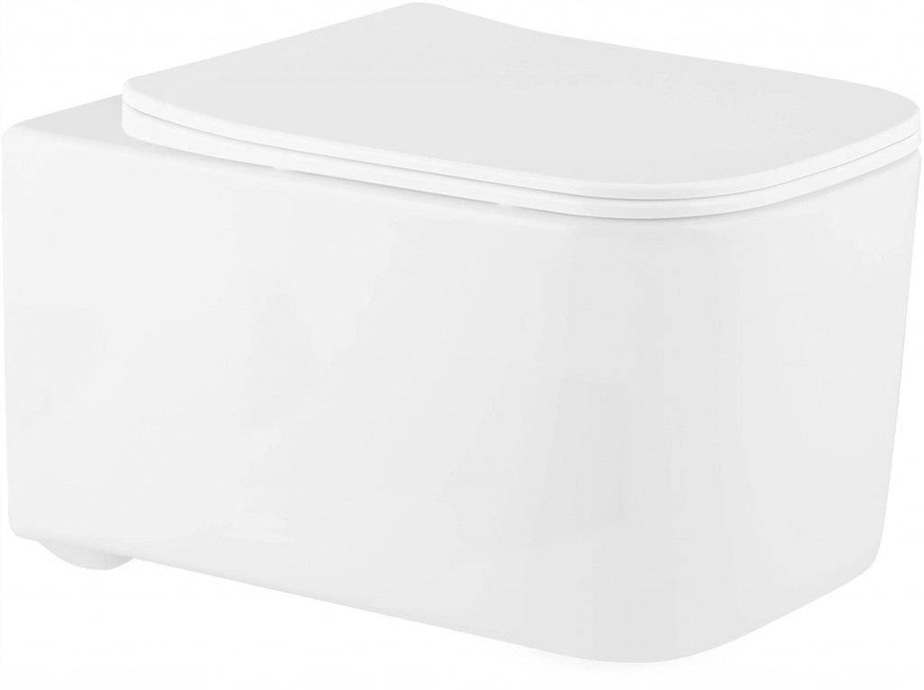 MEXEN/S - Elis Závesná WC misa vrátane sedátka s slow-slim, duroplast, biela 30910600