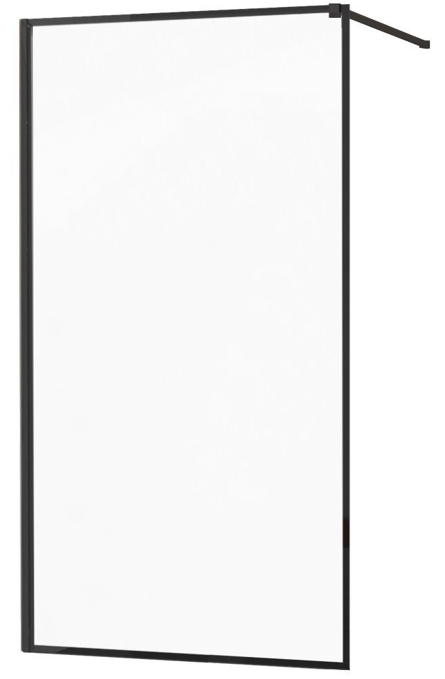 MEXEN/S - KIOTO Sprchová zástena WALK-IN 140x200 cm 8 mm, čierna, čierny profil 800-140-101-70-70