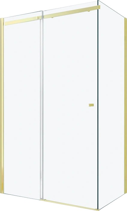 MEXEN/S - OMEGA sprchovací kút 140x80, transparent, zlatá 825-140-080-50-00