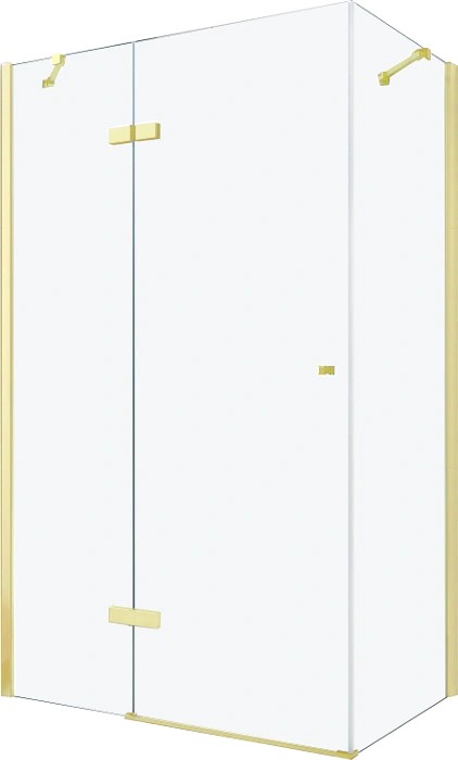 MEXEN/S - ROMA sprchovací kút 80x80, transparent, zlatá 854-080-080-50-00