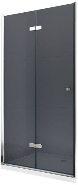 MEXEN - LIMA skladacie dvere 80x190 cm 6mm, chróm, grafit sa stenovým profilom 856-080-000-01-40