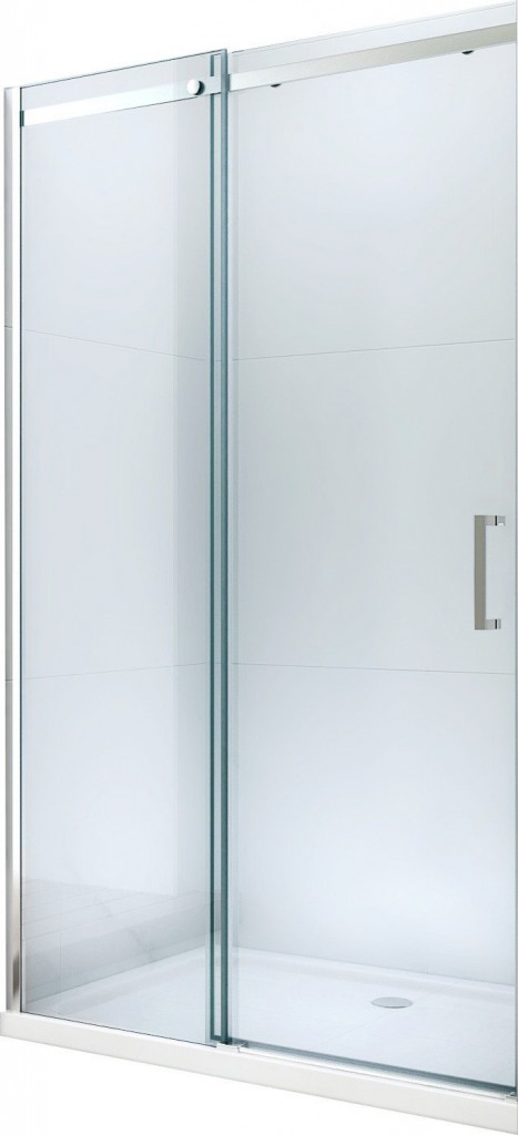 MEXEN - Omega posuvné sprchové dvere 110, transparent, chróm so sadou pre niku 825-110-000-01-00