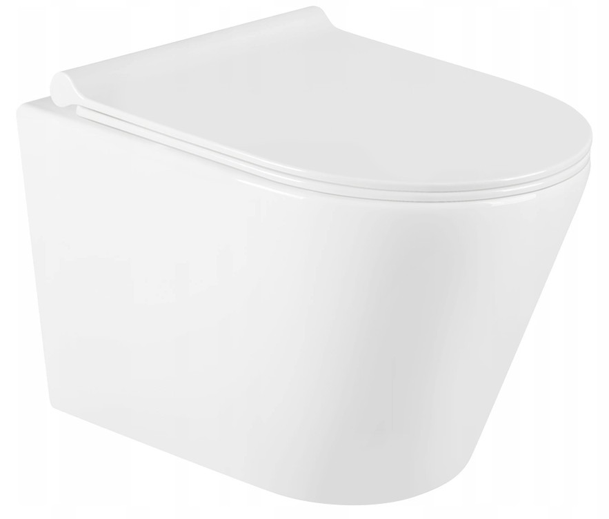 MEXEN/S - Rico Závesná WC misa Rimless vrátane sedátka s slow-slim, Duroplast, biela - 30720500 30720500