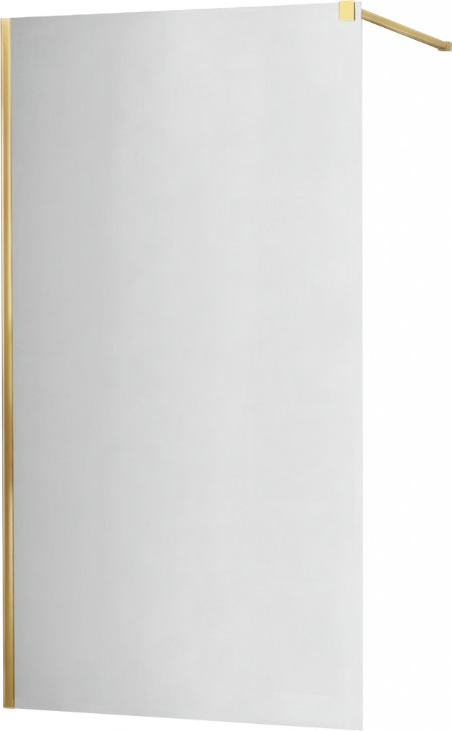 MEXEN/S - KIOTO Sprchová zástena WALK-IN 110x200 cm 8 mm, zlatá, zrkadlové sklo 800-110-101-50-50