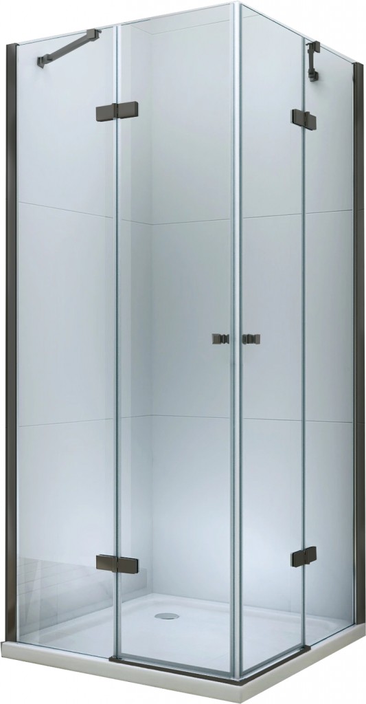 MEXEN/S - ROMA sprchovací kút 90x80, transparent, čierna 854-090-080-70-00-02