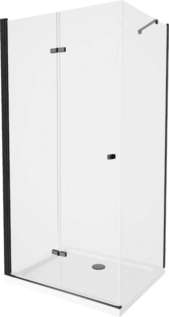 MEXEN/S - Lima sprchovací kút 70x90, transparent, čierna + biela vanička so sifónom 856-070-090-70-00-4010B