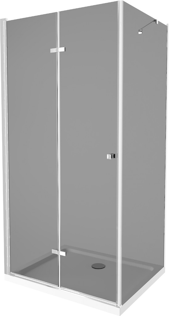 MEXEN/S - Lima sprchovací kút 100x110, grafit, chróm + biela vanička so sifónom 856-100-110-01-40-4010