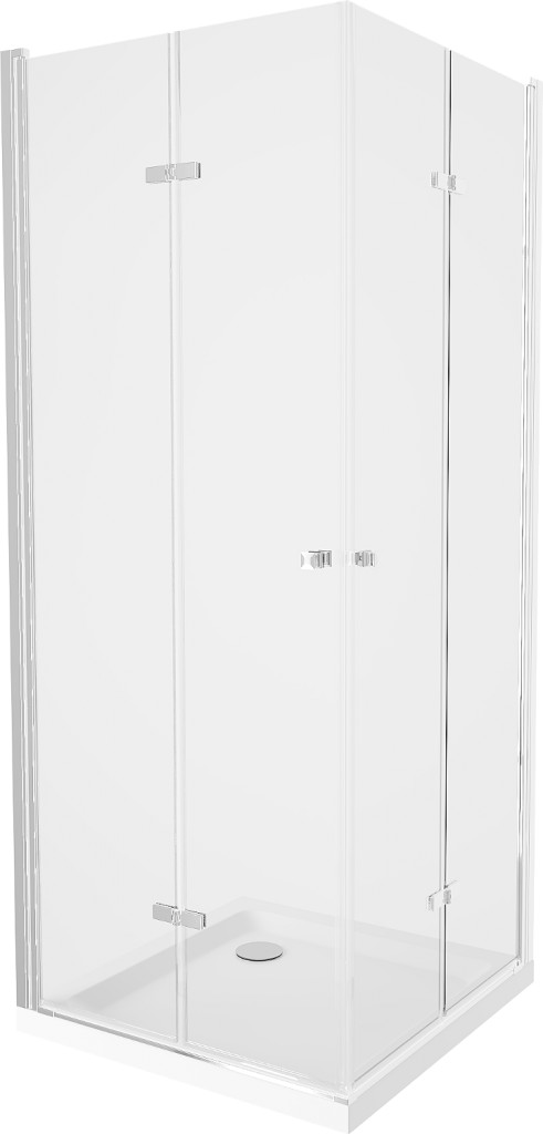 MEXEN/S - Lima Duo sprchovací kút 100x100, transparent, chróm + vanička so sifónom 856-100-100-01-02-4010