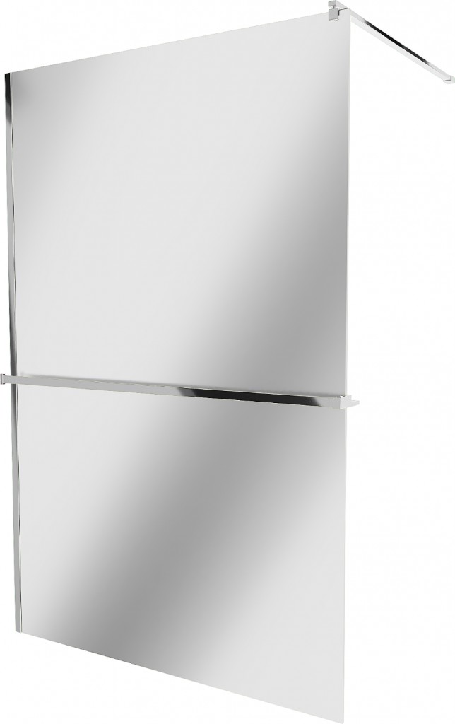 MEXEN/S - KIOTO Sprchová zástena WALK-IN s poličkou a držiakom uterákov 70 x 200, zrkadlové 8 mm, chróm 800-070-121-01-50