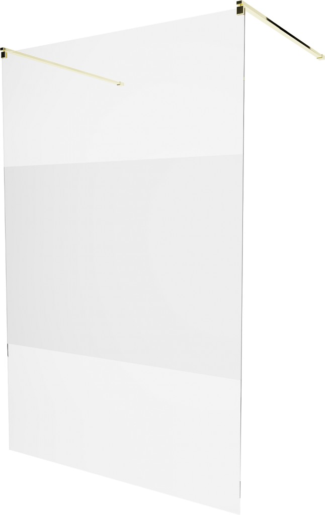 MEXEN/S - KIOTO samostatne stojaca sprchová zástena 100 x 200, transparent/matné sklo 8 mm, zlatá 800-100-002-50-35
