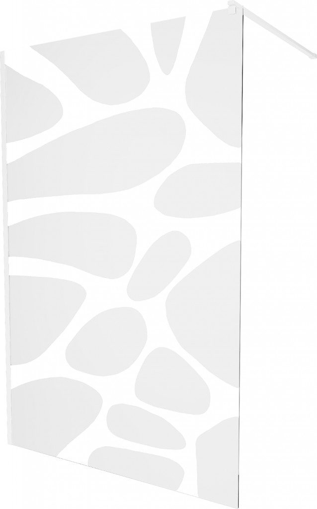 MEXEN/S - KIOTO Sprchová zástena WALK-IN 80 x 200, transparent/biely vzor 8 mm, biela 800-080-101-20-97