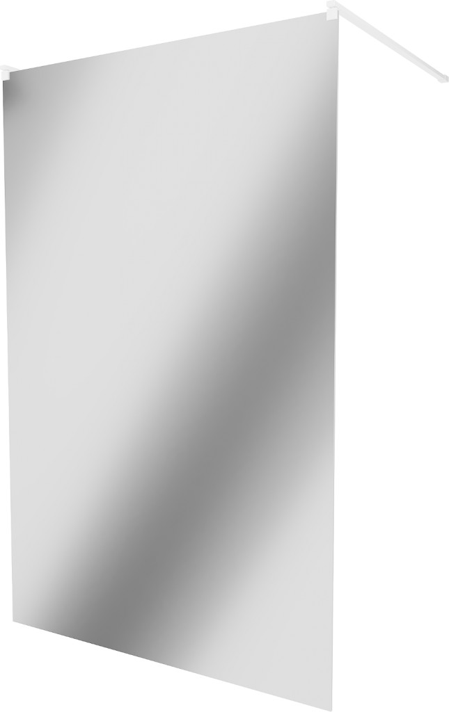 MEXEN/S - KIOTO samostatne stojaca sprchová zástena 110 x 200, zrkadlové 8 mm, biela 800-110-002-20-50