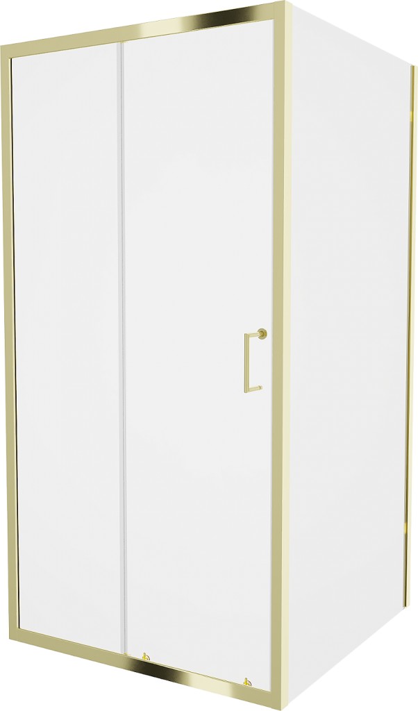 MEXEN/S - Apia sprchovací kút obdĺžnik 90x90, transparent, zlatá 840-090-090-50-00