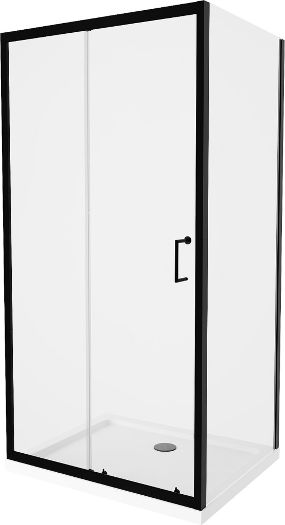 MEXEN/S - Apia Sprchovací kút 90x100, transparent, čierna + vanička so sifónom 840-090-100-70-00-4010B