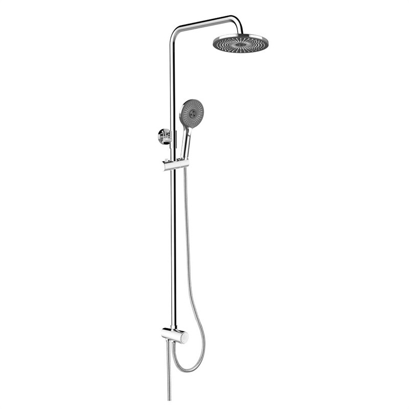 MEREO MEREO - Sprchový set s tyčou, hadicou, ručnou a tanier. okrúhlou sprchou, čierna CB95001SB1