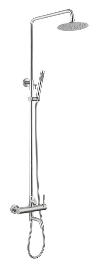 SAPHO - MINIMAL vaňový stĺp s pákovou batériou a výtokom, lestená nerez MI140