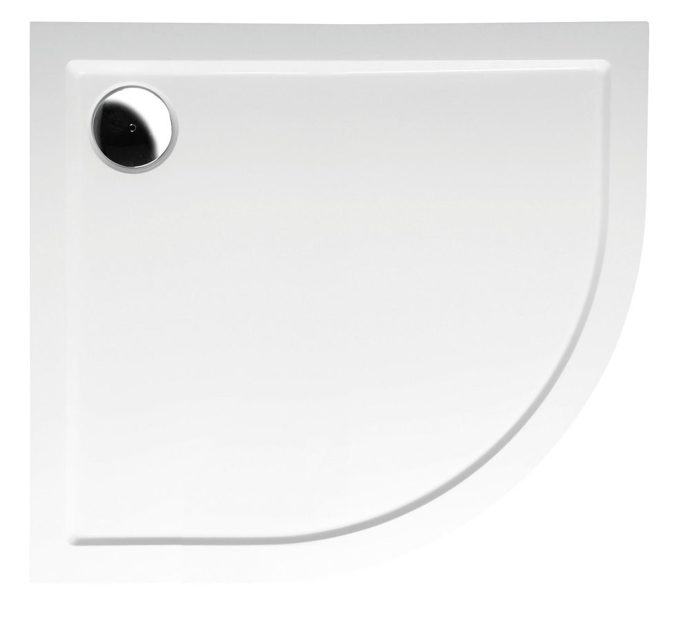 POLYSAN - RENA L sprchová vanička z liateho mramoru, štvrťkruh 90x80cm, R550, ľavá, biela 72890