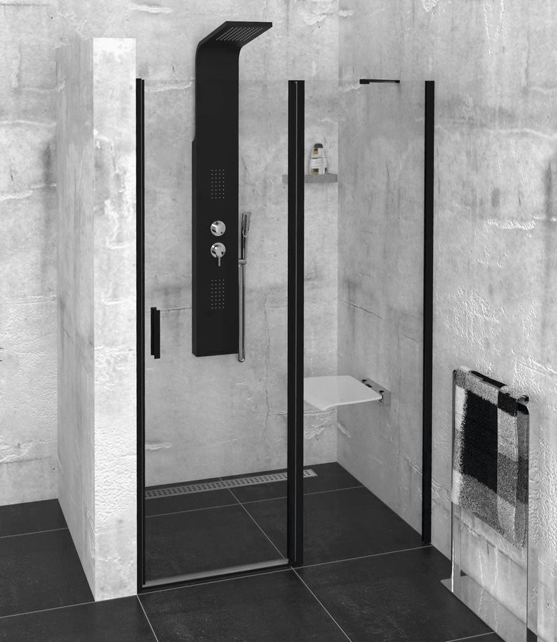 POLYSAN - ZOOM LINE BLACK sprchové dvere 1000, číre sklo ZL1310B