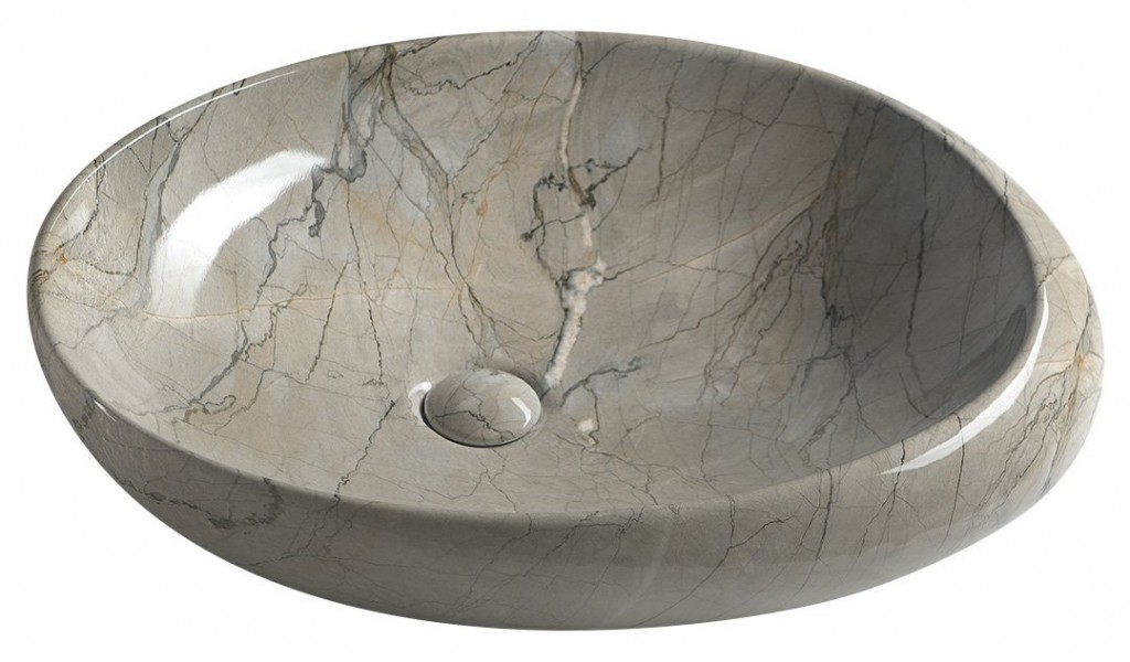 SAPHO - DALMA keramické umývadlo na dosku 68x44 cm, grigio 313