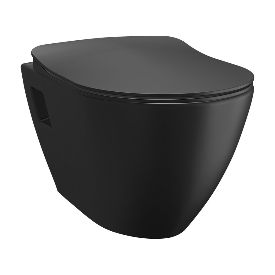 SAPHO - PAULA závesná WC misa, 35,5x50cm, čierna matná TP325-51SM