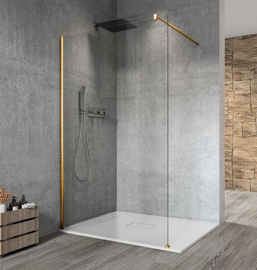 GELCO - VARIO GOLD jednodielna sprchová zástena na inštaláciu k stene, číre sklo, 900  GX1290GX1016