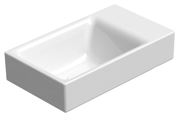 GSI - NUBES keramické umývadlo 40x23cm, bez otvoru, pravé/ľavé, biela ExtraGlaze 9636011