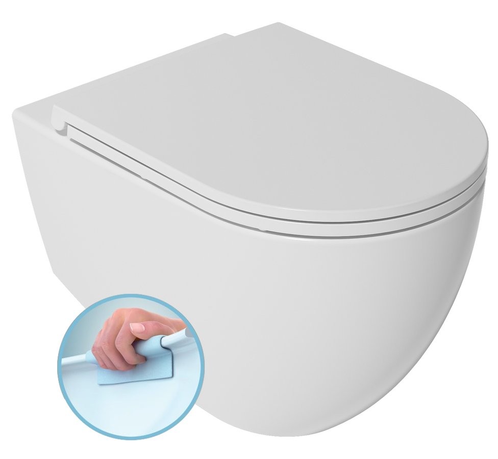 ISVEA - INFINITY závesná WC misa, Rimless, 36,5x53cm, biela 10NF02001