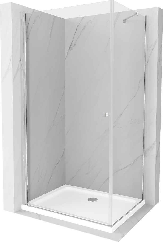 MEXEN/S - Pretória sprchovací kút 80x110, transparent, chróm + sprchová vanička vrátane sifónu 852-080-110-01-00-4010