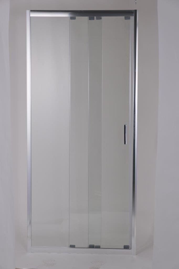 HOPA - 3-dielne sprchové dvere do niky MELIDE - FARBA rámu - Chróm / Leštený hliník (ALU), Rozmer A - 90, Smer zatvárania - Univerzálne Ľavé / Pravé, Výplň - Číre bezpečnostné sklo