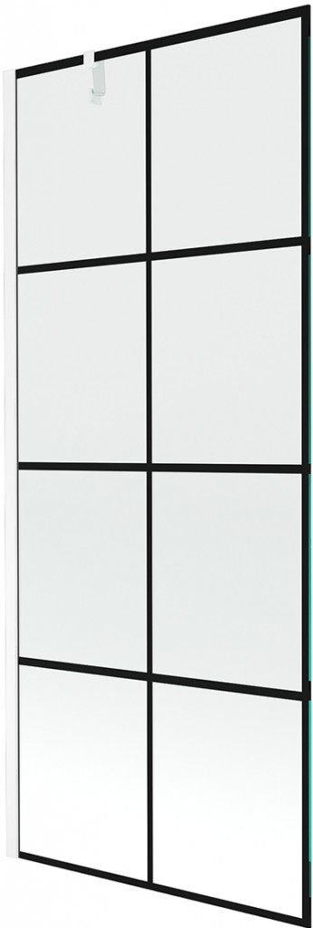 MEXEN/S - Next vaňová zástena FIX 80x150 cm, čierny dekor, biela 895-080-000-00-77-20