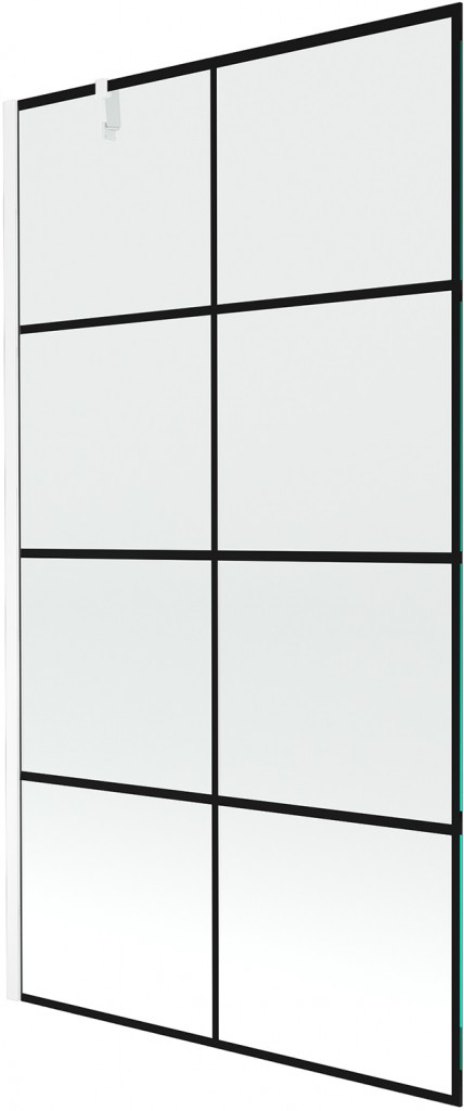 MEXEN/S - Next vaňová zástena FIX 100x150 cm, čierny dekor, biela 895-100-000-00-77-20