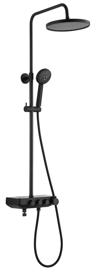 AQUALINE - FARRAO sprchový stĺp s batériou a napúšťaním, čierna mat SL450B