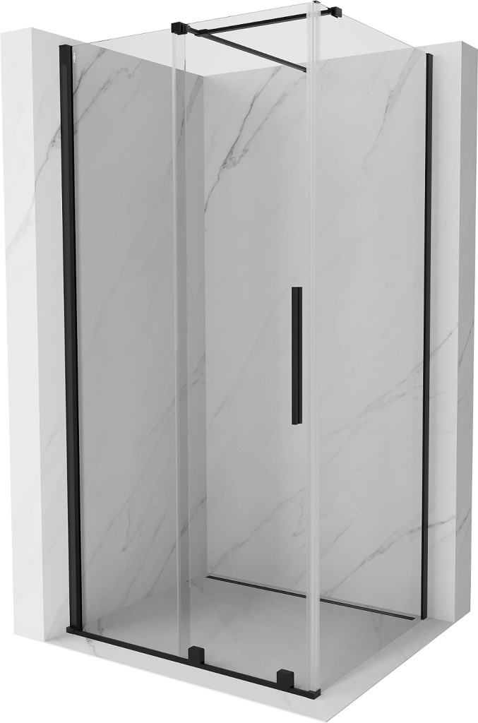 MEXEN/S - Velár sprchovací kút 100 x 75, transparent, čierna 871-100-075-01-70