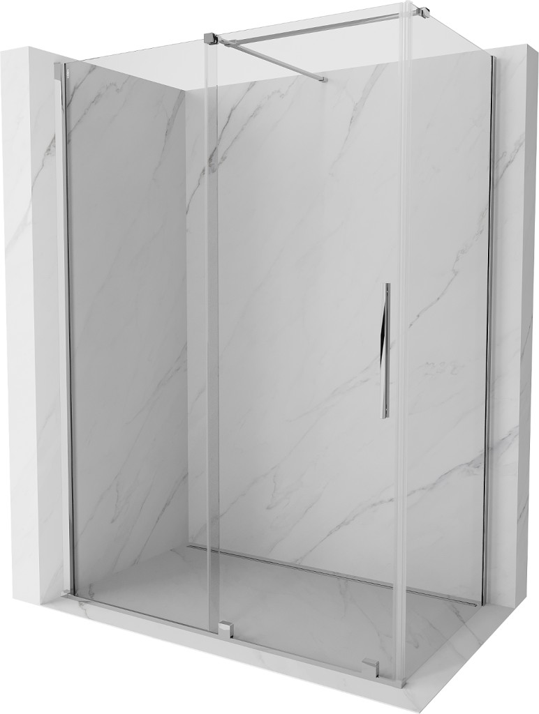 MEXEN/S - Velár sprchovací kút 150 x 80, transparent, chróm 871-150-080-01-01