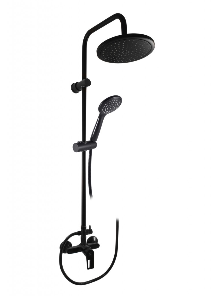 SLEZAK-RAV - Vodovodná batéria sprchová COLORADO s hlavovou a ručnou sprchou čierna matná, Farba: čierna matná, Rozmer: 100 mm CO282.0/7CMAT