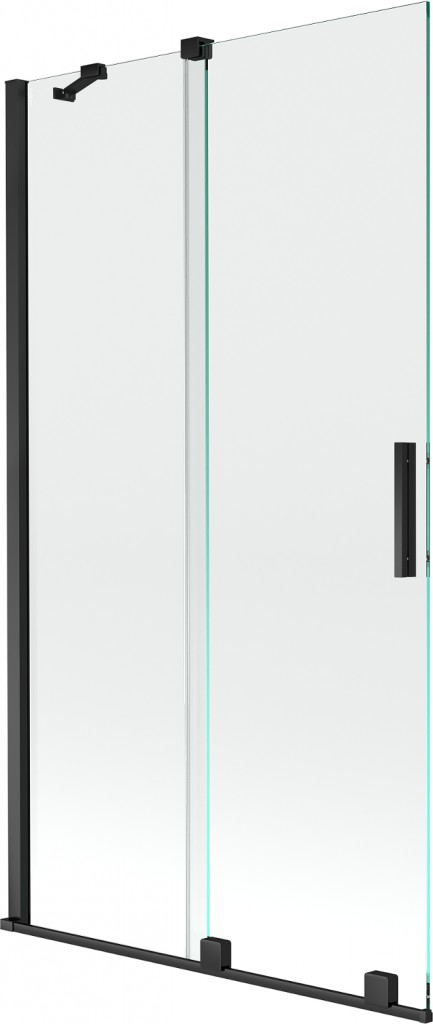 MEXEN/S - Velar Dvojkrídlová posuvná vaňová zástena 100 x 150 cm, transparent, čierna 896-100-000-01-70