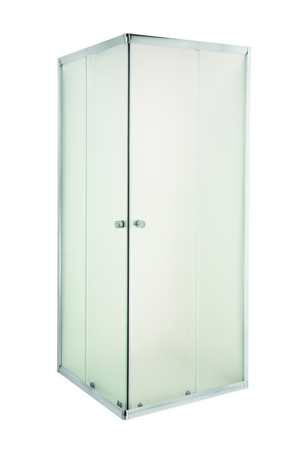 INVENA - Sprchovací kút štvorec PARLA, profil: chróm, sklo frosted 90x90 AK-48-191-O