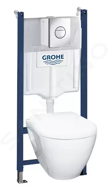GROHE - Solido Súprava na závesné WC + klozet a doska softclose, tlačidlo Nova Cosmopolitan, chróm 38950000