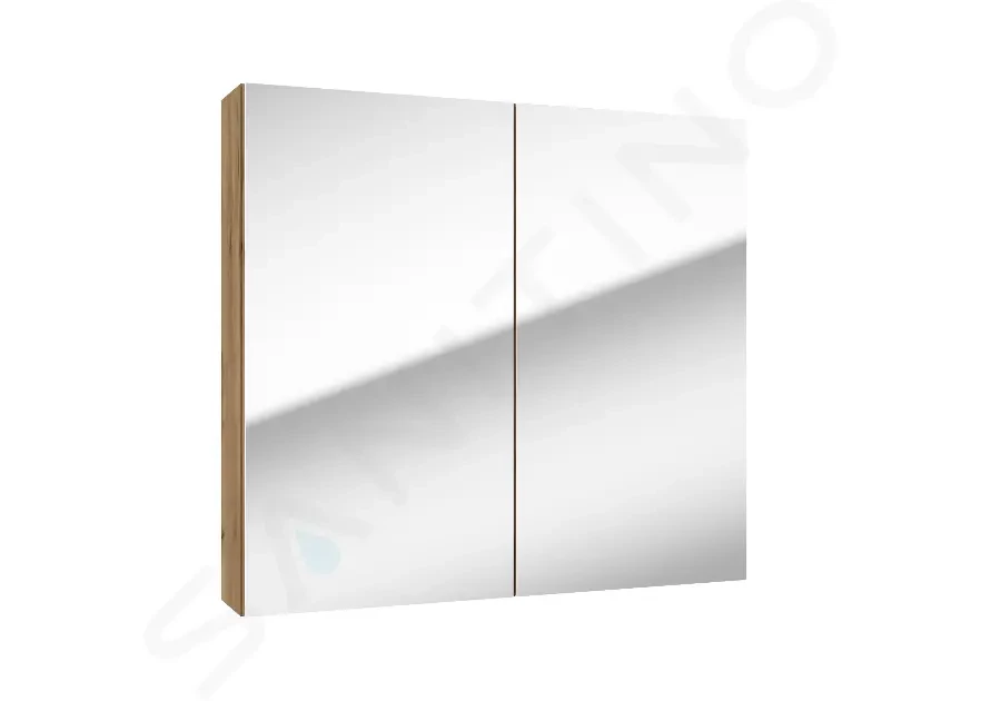 Kielle - Vega Zrkadlová skrinka, 80x73x15 cm, zlatý dub 50118801