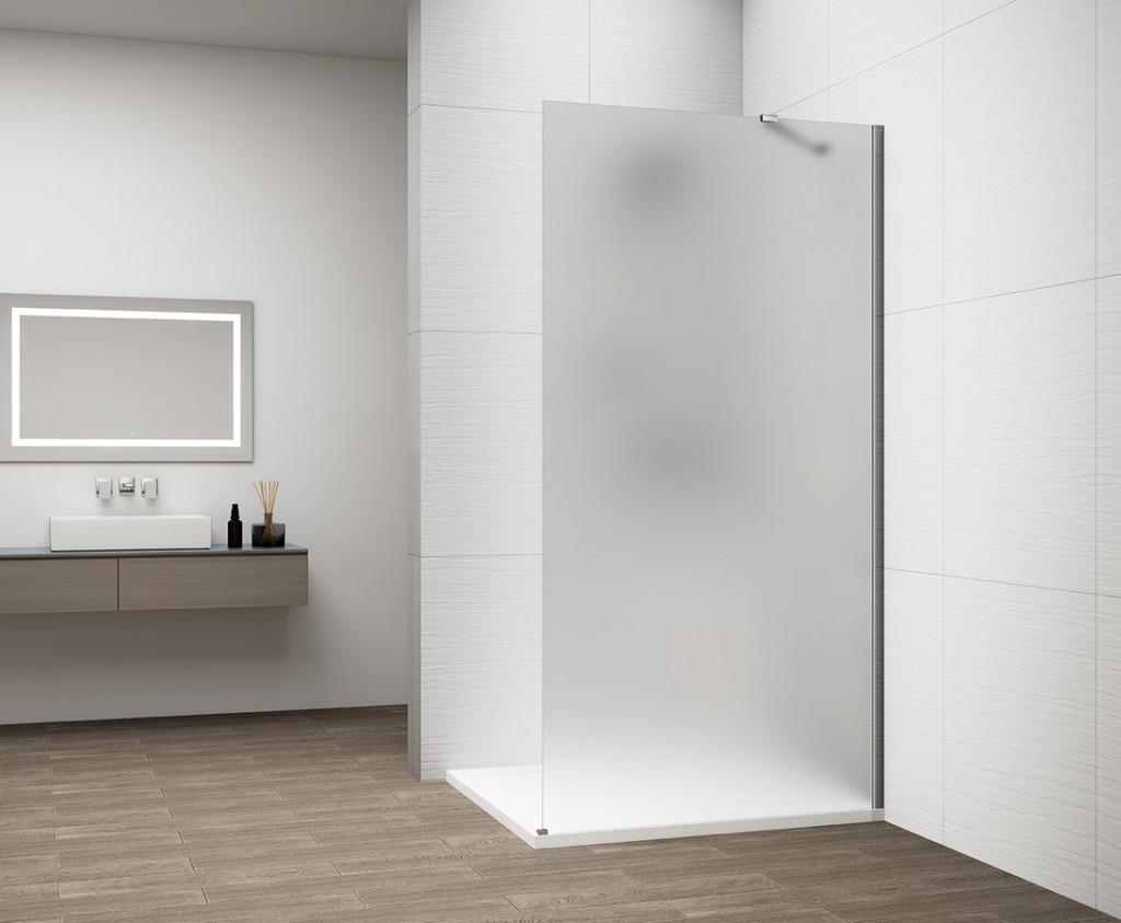 POLYSAN - ESCA CHROME jednodielna sprchová zástena na inštaláciu k stene, matné sklo, 1400  ES1114-01
