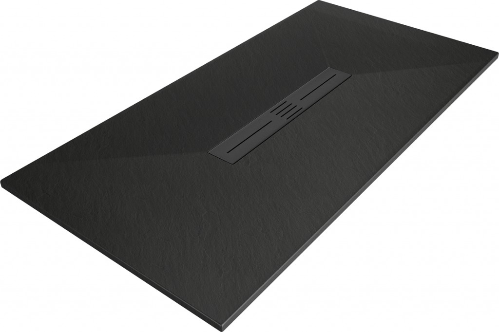 MEXEN/S - Toro obdĺžniková sprchová vanička SMC 180 x 70, čierna, mriežka čierna 43707018-B