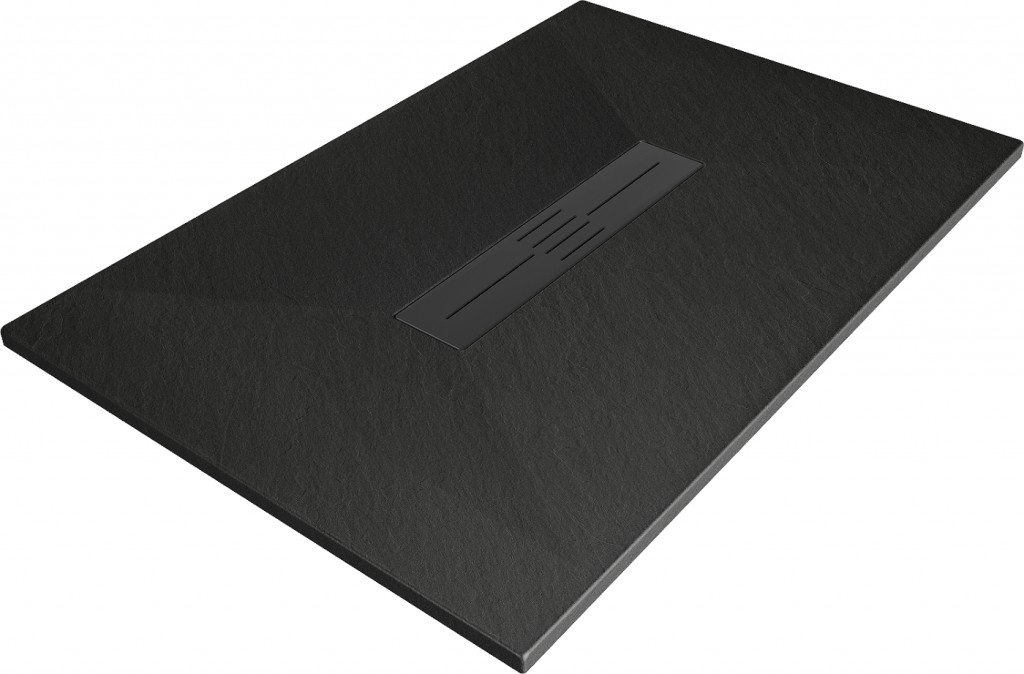 MEXEN/S - Toro obdĺžniková sprchová vanička SMC 110 x 80, čierna, mriežka čierna 43708011-B
