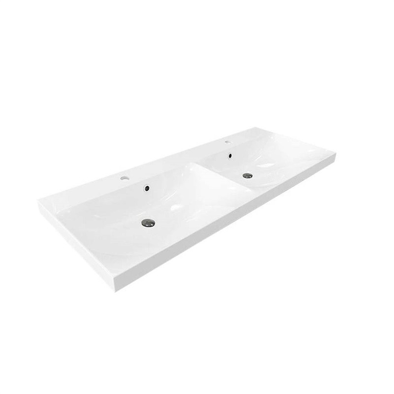 MEREO - Bino, kúpeľňová skrinka s umývadlom z liateho mramoru 121 cm, biela CN663M