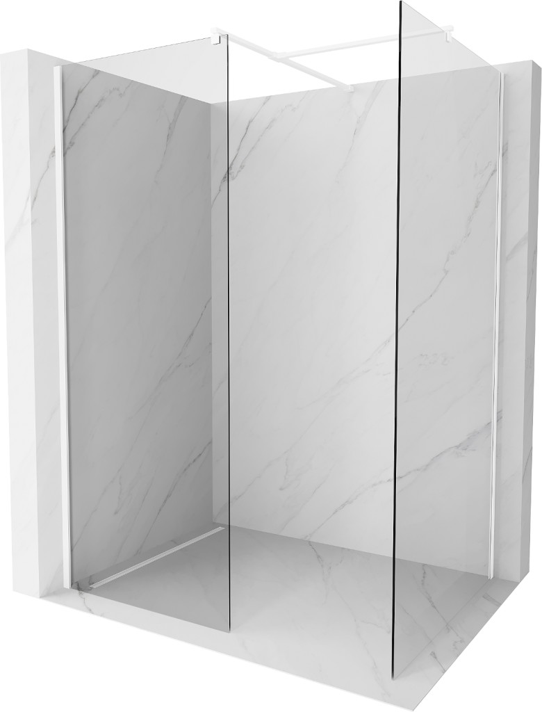 MEXEN/S - Kioto Sprchová zástena Walk-in 100 x 100 cm, transparent, biela 800-100-202-20-00-100