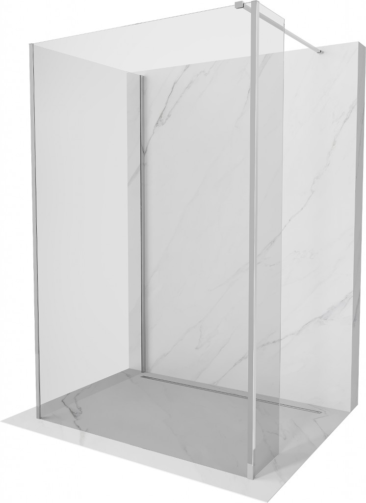 MEXEN/S - Kyoto Sprchová zástena WALK-IN 90 x 80 x 30 cm, transparent, chróm 800-090-080-221-01-00-030