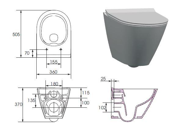 CERSANIT - WC MISA CITY OVAL NEW CLEANON (K35-025)