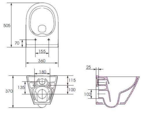 ALCAPLAST Sádromodul - predstenový inštalačný systém s chrómovým tlačidlom M1721 + WC CERSANIT CLEANON CITY (AM101/1120 M1721 CI1)