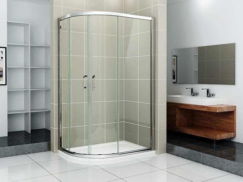 H K - Štvrťkruhový sprchovací kút RELAX S4 120x80 cm s posuvnými dverami vrátane sprchovej vaničky z liateho mramoru- pravý variant, výplň sklo - číre SE-RELAXS412080 / THOR12080Q-R-06